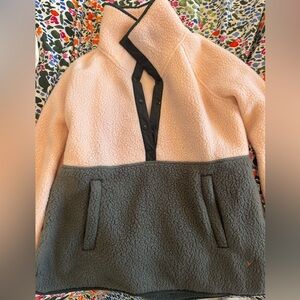 Women's Pink and Gray Fleece Jacket
